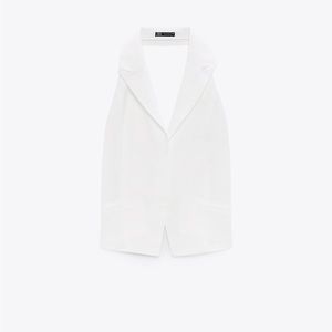 Zara Linen Blend Halter Top
